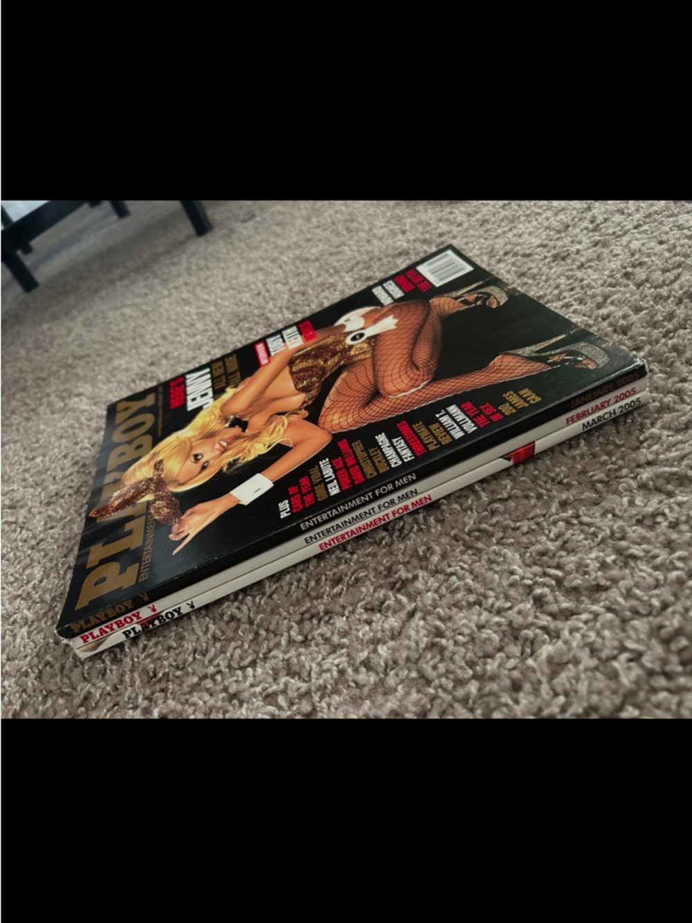 2005 Playboy Magazine Featuring Blonde Bunny in Gold Outfit